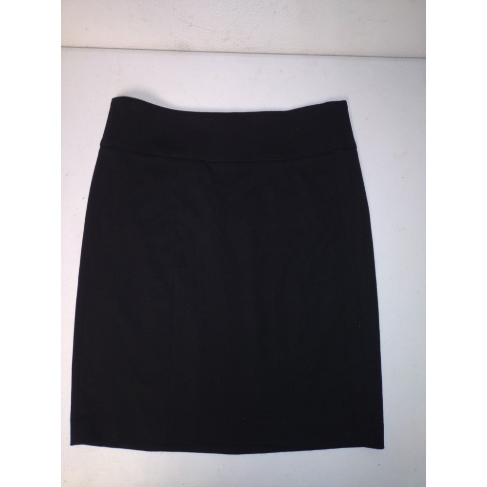 Cabi Womens Black Ponte Knit‎ Pencil Skirt Wide Waistband Size 8
